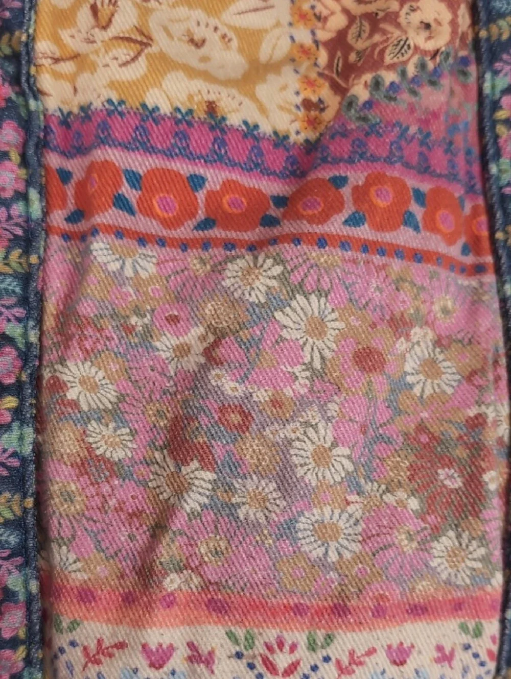 Natural Life Boho Patchwork Floral Tote Bag Purse in Multicolor